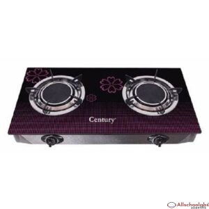 Century Double Burner Table Top Glass Gas Stove