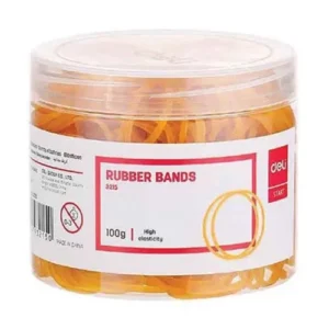 DELI Yellow Elastic Rubber Band 100gram