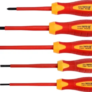 YATO YT-2827 5PCS 1000V INSULATED SCREWDRIVER SET (SLOTTED & PHILLIPS)