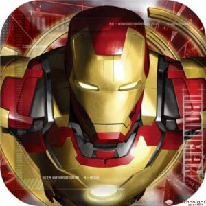 Iron Man 7′ Square Paper Plate