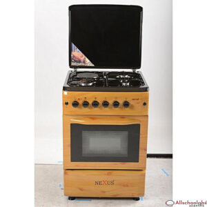 Nexus 3 Gas Burners + 1 Elec Hotplate Gas Cooker NX-6004 Wooden Design