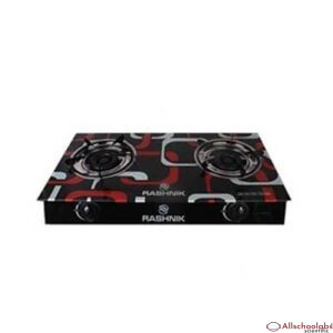Rashnik Double Burner Glass Top Gas Cooker