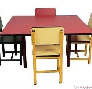 Square Metal Framed Nursery Table and Chair