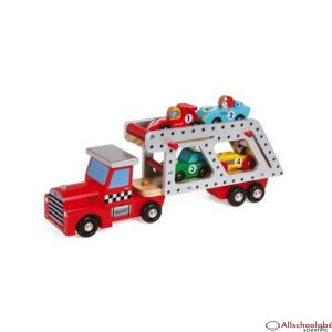 Janod Story 4 Cars Transporter Lorry (Wood)