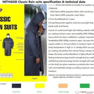 Allschoolabs Special Classic Rain Suit long single jacket without Trouser
