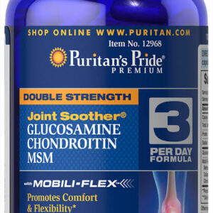 Puritan’s Pride Double Strength Glucosamine Chondroitin MSM Joint Soother 120 Capsules