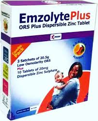 EMZOLYTE PLUS (ORS)20MG*2SACHET