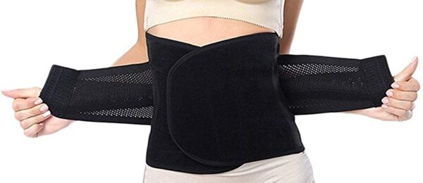 HIDARLING Postpartum Support Recovery Belly Belt Body Shaper Corset Belt (Black)