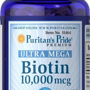 Puritan’s Pride Biotin 10000mcg 100 Rapid Release Softgel