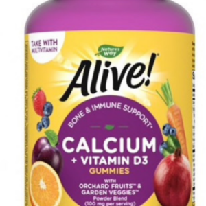 Alive! Calcium Plus D3 Gummies Cherry Strawberry -- 60 Gummies