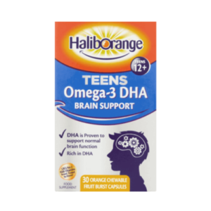 Haliborange Teens Omega 3 DHA Brain support 30 orange chewable Capsules