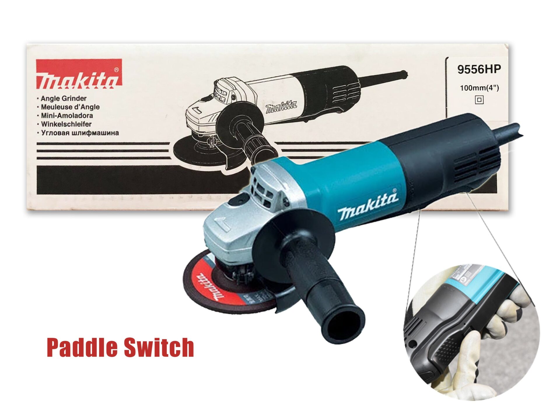 Makita 9556HP Angle Grinder (Paddle Switch) 840W