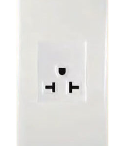 Omni WP1-WA Aircon Tandem Outlet in White Plate 20A (Wide Series)