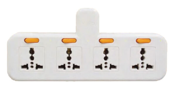 Omni WUA-042-PK Multiple Socket Extension Adapter with Individual Switch 4-Gang 10A 250V