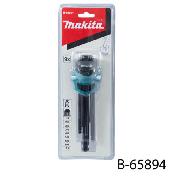 Makita B-65894 9pcs Hex Key Wrench Set - Ball End