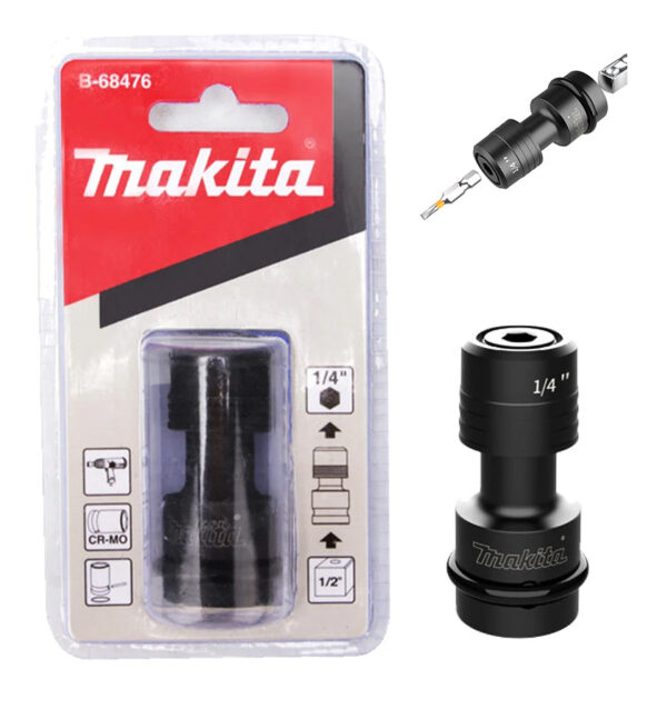 Makita B-68476 1/2" Drive Adapter to 1/4" Hex Attachment for Impact Wrench