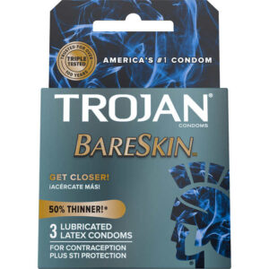 TROJAN U/THIN BARESKIN CONDOMS*3