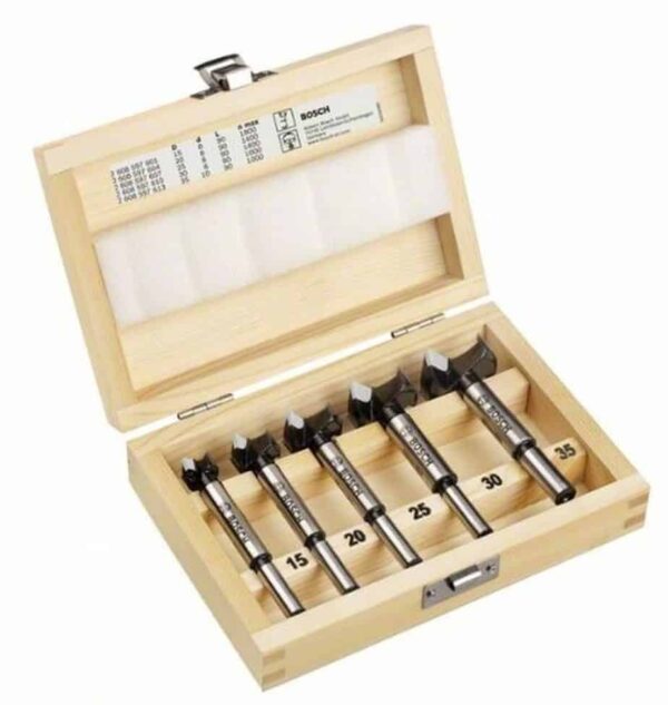 Bosch Professional 5-piece tungsten carbide hinge cutting bit set 15; 20; 25; 30; 35 mm