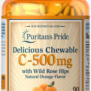 Puritan’s Pride Chewable Vitamin  C 500mg with Rose Hips