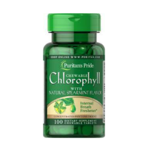 Puritan's Pride Chewable Chlorophyll with Natural Spearmint Flavour  100 Chewable Tablets
