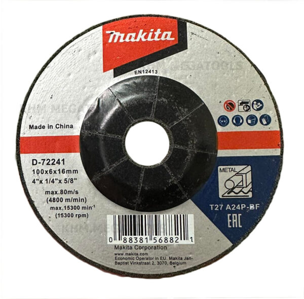 Makita D-72241 Grinding Disc 4" T27 A24-BF Metal