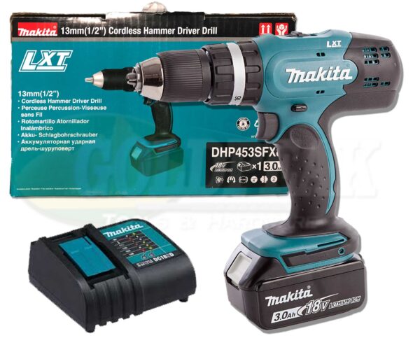 Makita DHP453SFX8 18V Cordless Hammer Drill (LXT-Series)