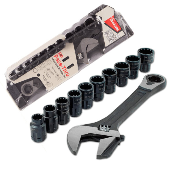 Makita B-65458 11pcs Pass-Thru Adjustable Wrench Set