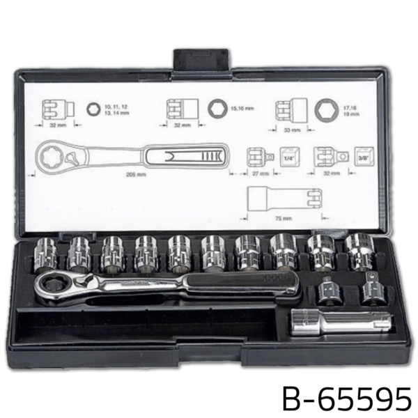 Makita B-65595 14pcs Pass-Thru Socket Wrench Set