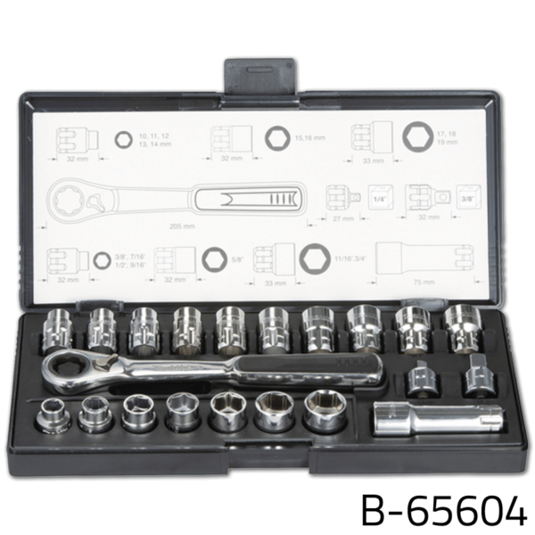 Makita B-65604 21pcs Pass-Thru Socket Wrench Set