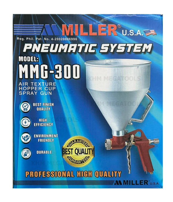 Miller MMG-300 Mortar Gun / Air Texture Hopee Cup Spray Gun (Gravity) [Aluminum]
