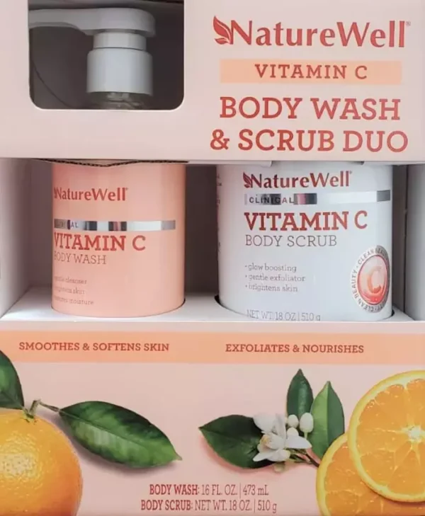 NAT/WELL VIT.C BODY WASH+SCRUB 473ML/510G