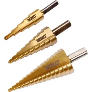 STHOR 22616 3PCS STEP DRILL SET – TITANIUM COATED HSS 4241
