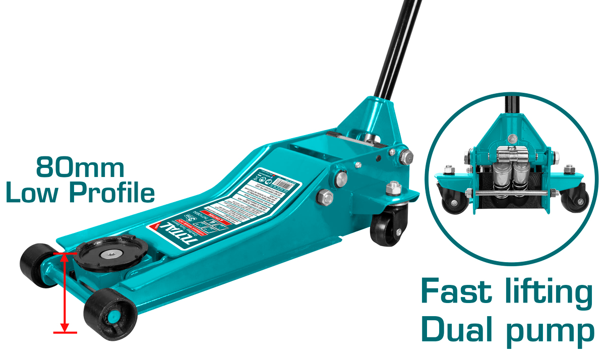 Total THT10834 Hydraulic Floor Jack (Low Profile) 3 Tons