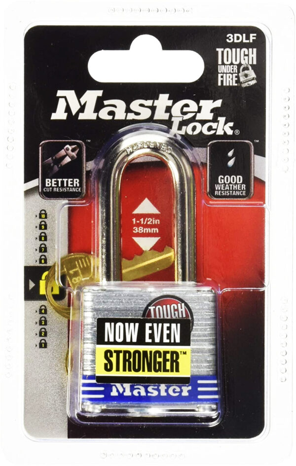 MasterLock Laminated Steel Padlock Long Shackle