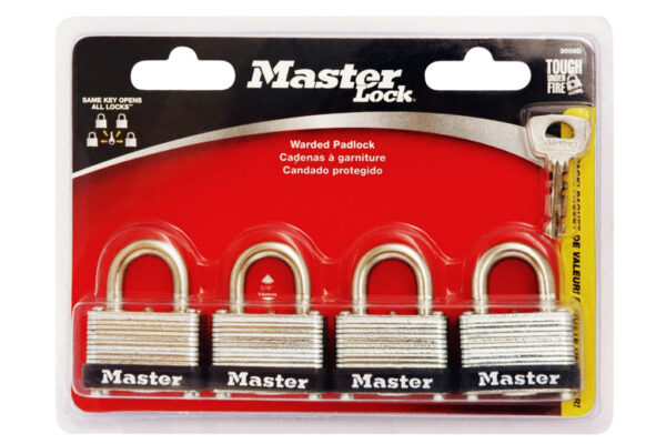 MasterLock Laminated Warded Padlock 4pcs (Key Alike)