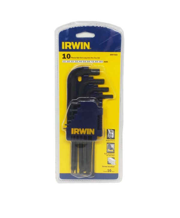 Irwin T9097005 Hexagonal Allen Wrench Set 10pcs [Ball End Long] (Metric)