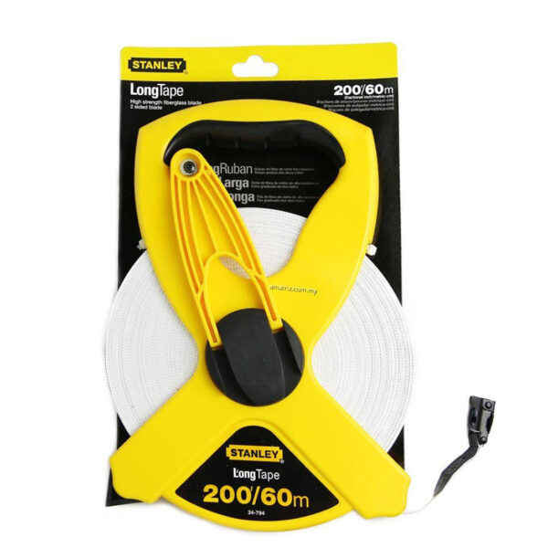 Stanley Open Reel Fiberglass Long Tape Measure (White Tape)