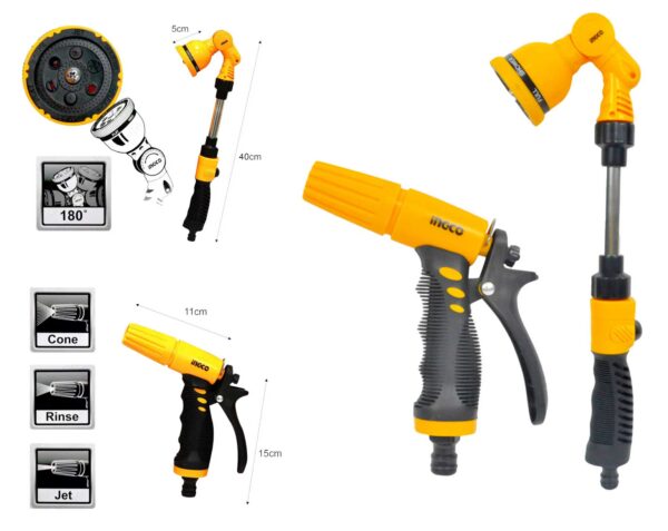 Ingco HWSK0201 2 pcs Watering Garden Nozzle Sprayer Kit