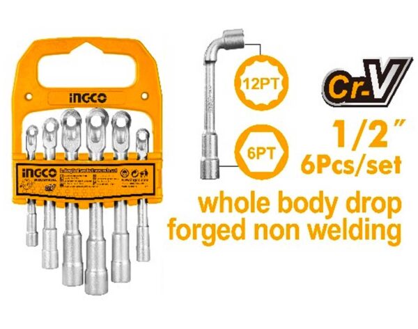 Ingco LASWT0601 6pcs L-Angle Socket Wrench Set