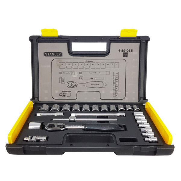 Stanley 89-035 3/8" Drive Socket Wrench Set 24pcs (6-24mm) 6pts
