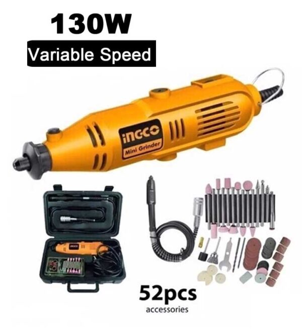 Ingco MG1309P Rotary Tool Kit with 52pcs Accessories 130W