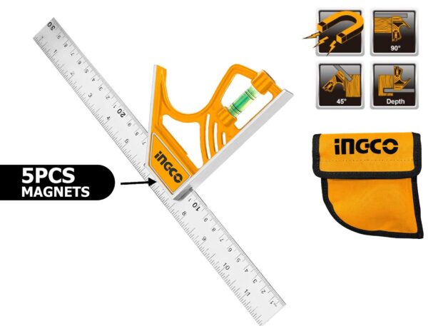 Ingco HSR530255 Magnetic Lock Combination Square 12"