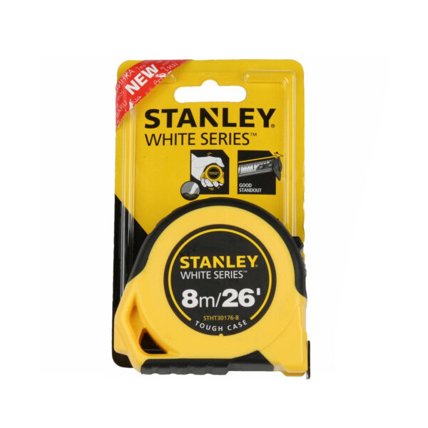 Stanley 30-176 Tough Case Steel Tape Measure 8m (White Blade)