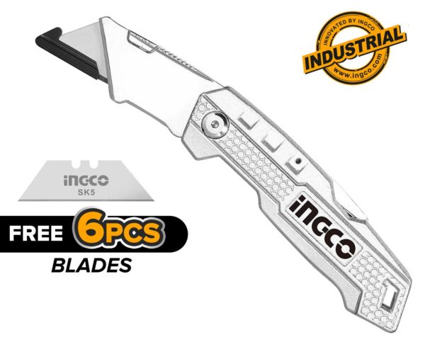 Ingco HUK6138 Folding Cutter Knife (+5 blades)