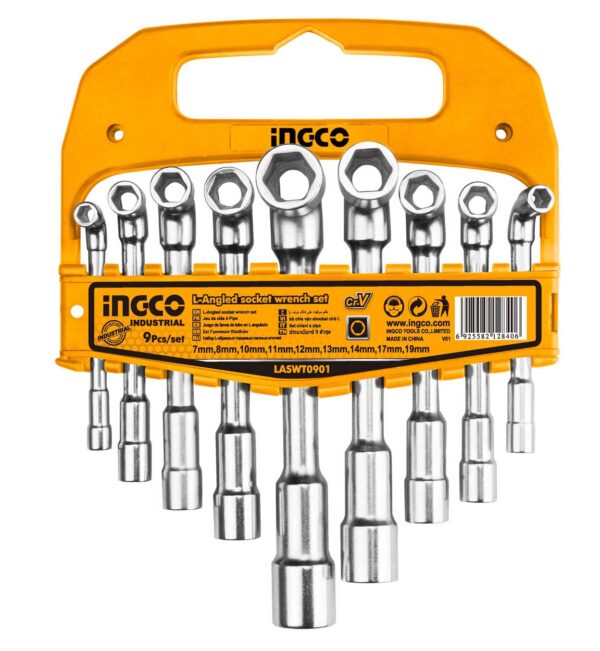 Ingco LASWT0901 9pcs L-Angle Socket Wrench Set