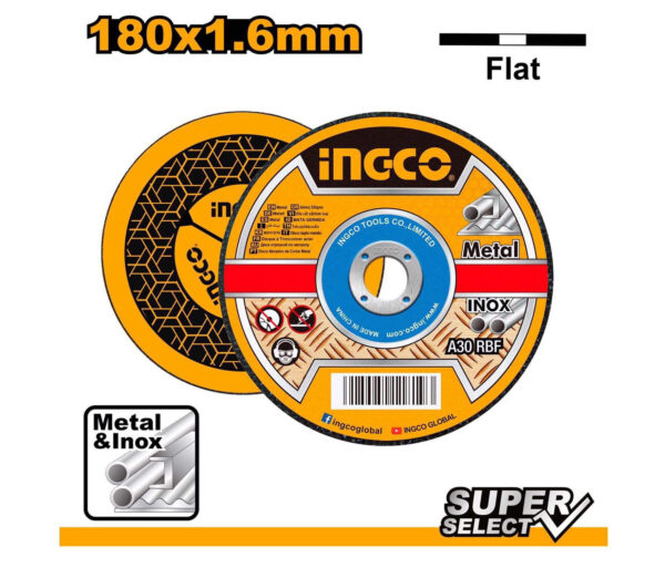 Ingco MCD161801 Cut Off Wheel 7" for Metal (180 x 1.6mm)