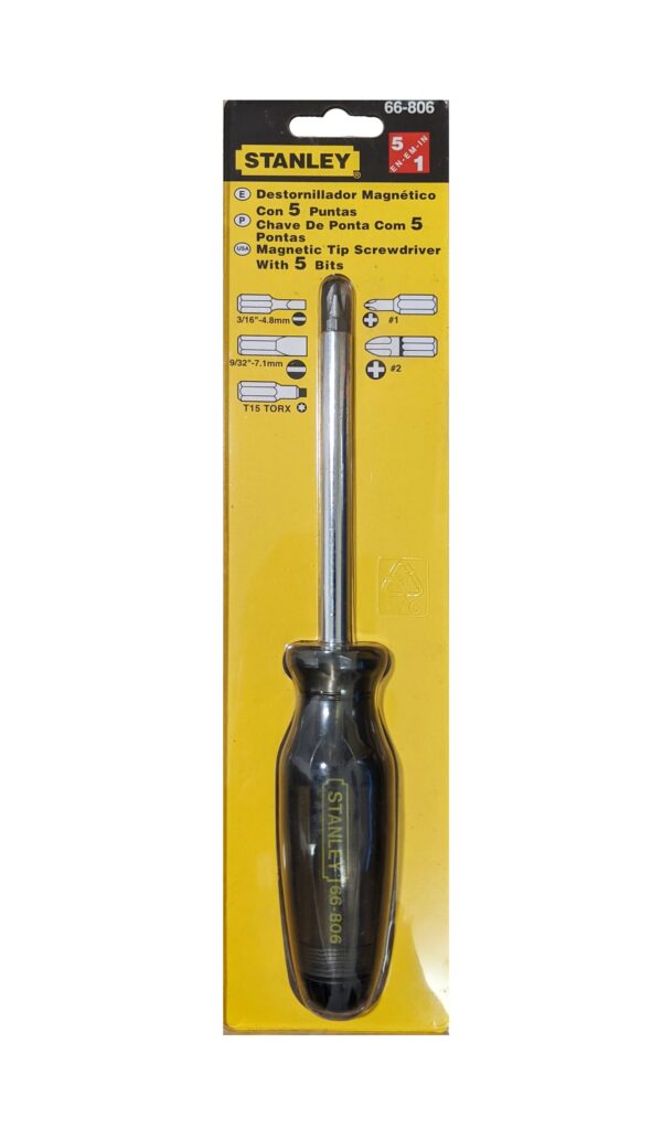 Stanley 66-806 Screwdriver 6 Tips (Stored in Handle)