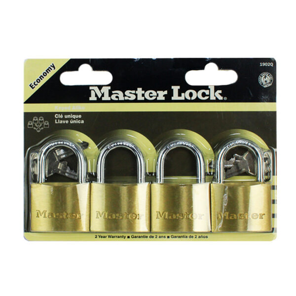 MasterLock ECO Solid Brass Padlock 4pcs [Key Alike]