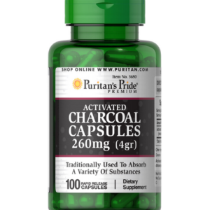Puritan's Pride Premium activated Charcoal 260mg  100 Capsules