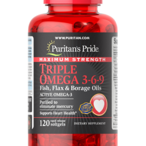 Puritan's Pride Triple Omega 3, 6 , 9 Fish, flax and borage oils  120 softgels